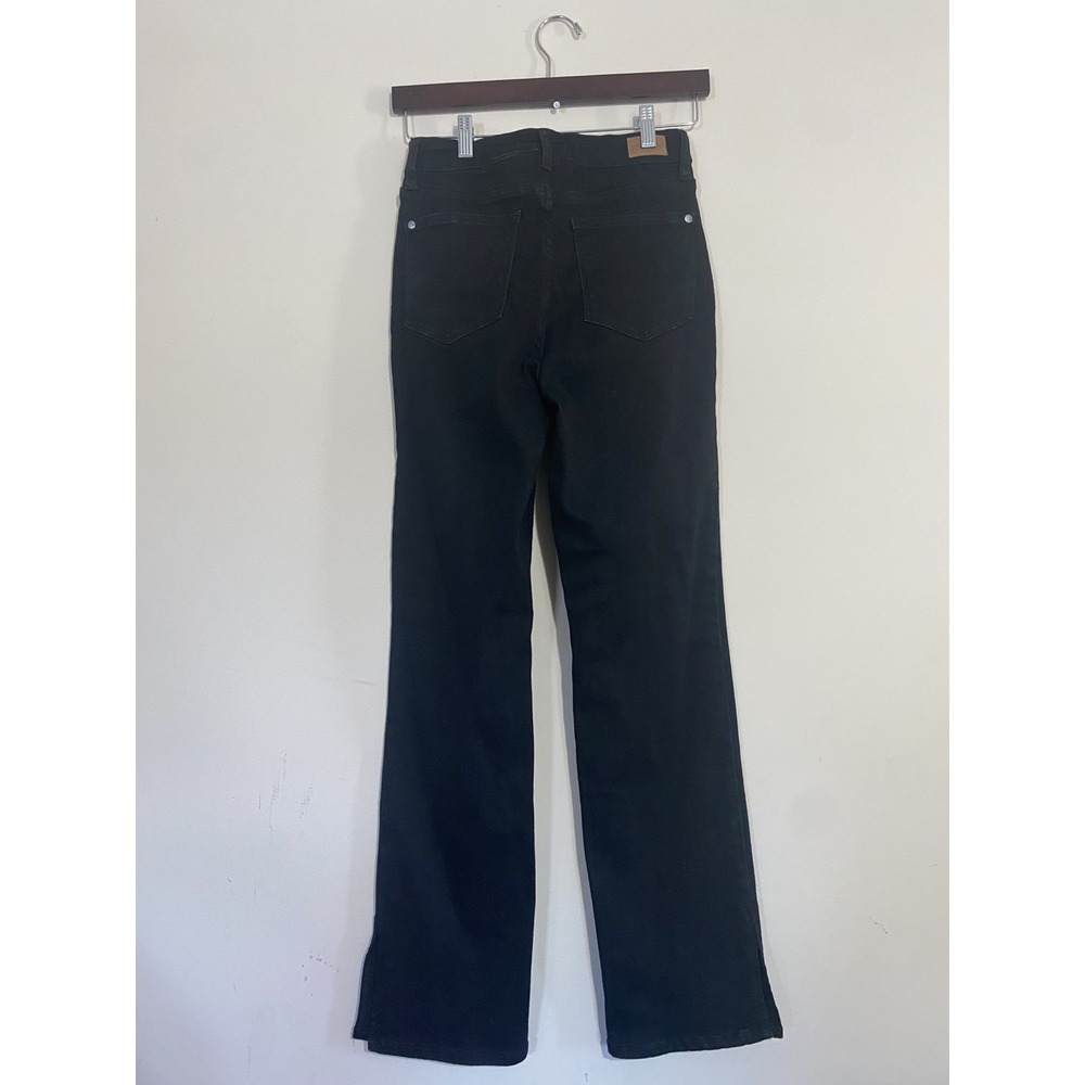 JUDY BLUE Jeans Women's 5/27 High Rise Straight Slit Hem Black Denim - Picture 2 of 9